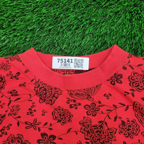 Vintage 80s Flower Roses Sweatshirt Womens Large 20x23 AOP - Picture 8 of 9